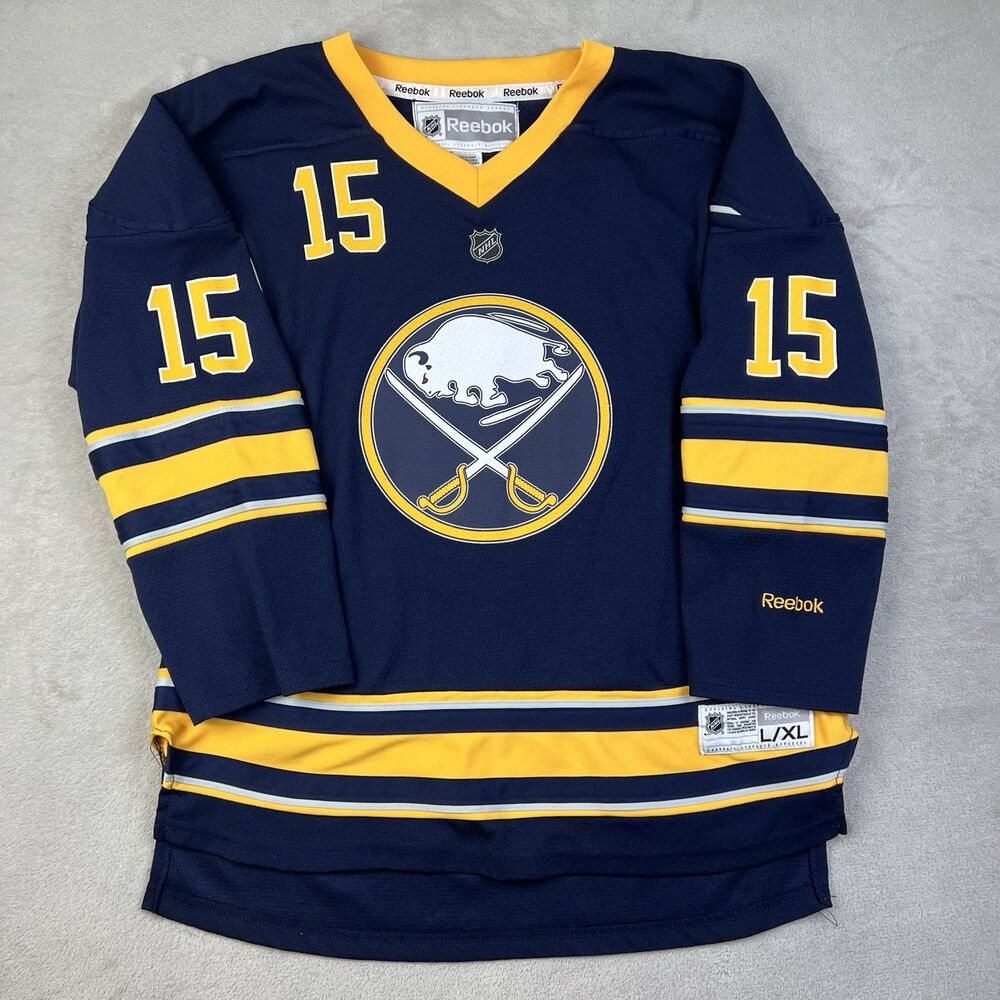 Reebok NHL Buffalo Sabres Jack Eichel #15 Youth Boys Jersey L/XL Blue Yellow